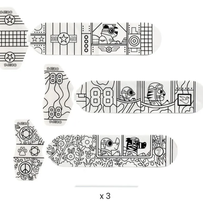 3 avions à colorier "Dans le ciel" DIY 7948<Djeco Outlet