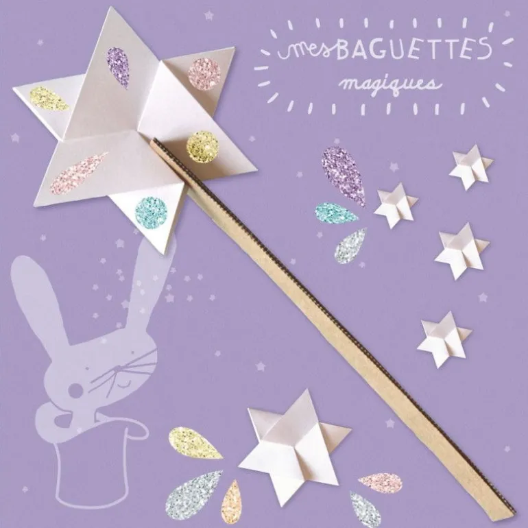 6 baguettes magiques à créer, kit créatif pour enfant Pirouette Cacahouète<PIROUETTE CACAHOUETE Discount