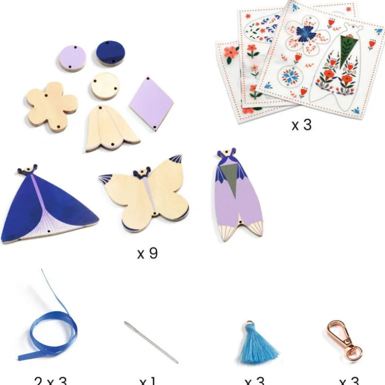 3 bijoux de sac à créer "Papillons Butterflies" 7981<Djeco Best