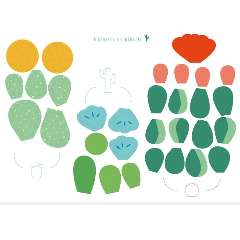 6 cactus à créer, kit créatif pour enfant Pirouette Cacahouète<PIROUETTE CACAHOUETE Cheap