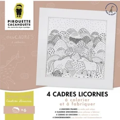 4 cadres licornes à colorier et à fabriquer Pirouette Cacahouète<PIROUETTE CACAHOUETE Fashion