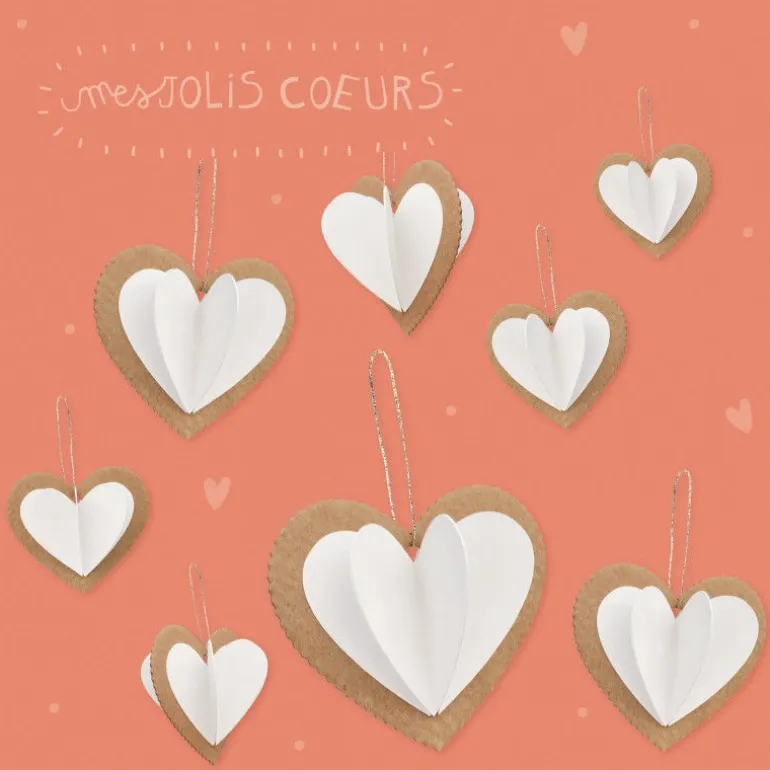 8 coeurs à créer et à colorier, kit créatif pour enfant Pirouette Cacahouète<PIROUETTE CACAHOUETE Flash Sale