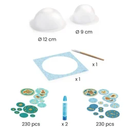2 coupelles bleues en papier à créer "Dans la mer" 7983<Djeco Cheap