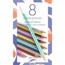 8 crayons de couleur métallisés 9753<Djeco Cheap