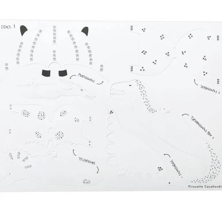 6 dinosaures à colorier, kit créatif pour enfant Pirouette Cacahouète<PIROUETTE CACAHOUETE Cheap