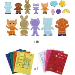 10 magnets d'animaux à décorer "Funky family" DIY 7919<Djeco Store