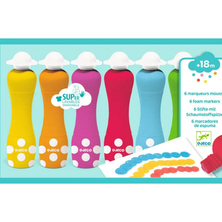 6 marqueurs mousse 9002<Djeco Cheap