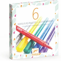 6 marqueurs pailletés DJO 8871<Djeco Cheap