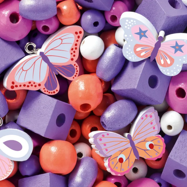 450 Perles en bois "Papillons" 9810<Djeco Flash Sale