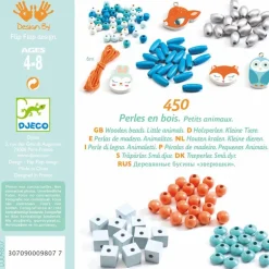 450 Perles en bois "Petits animaux" 9807<Djeco Online