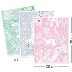 3 posters à colorier "Sauvage" Colouring Gallery 8690<Djeco Fashion