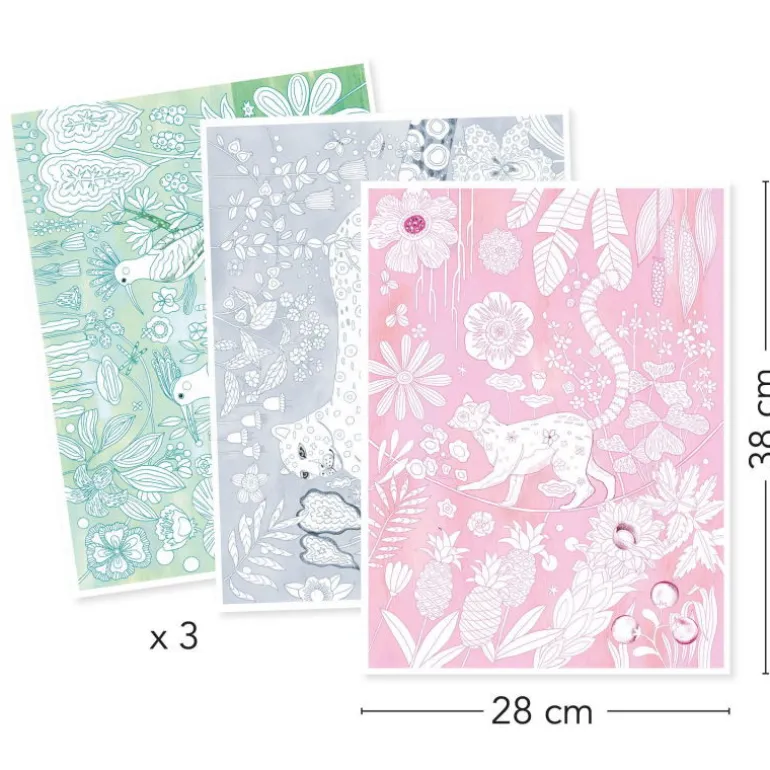 3 posters à colorier "Sauvage" Colouring Gallery 8690<Djeco Fashion