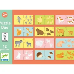 12 puzzles duo "Mamans et bébés animaux" 8197<Djeco Clearance