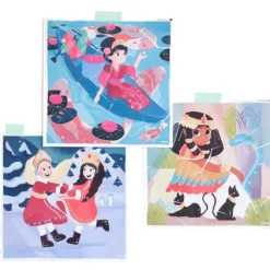 3 puzzles en stickers "Princesses"<POPPIK Best Sale