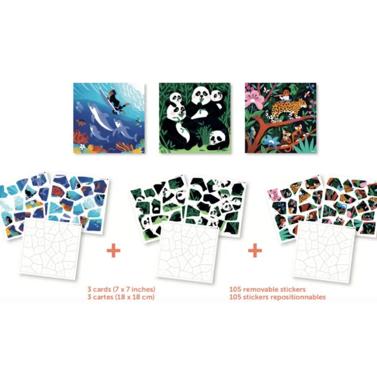 3 puzzles en stickers "Animaux sauvages"<POPPIK Fashion