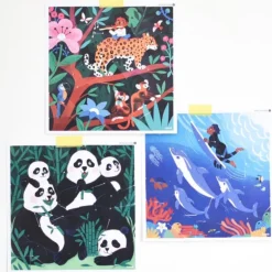 3 puzzles en stickers "Animaux sauvages"<POPPIK Fashion