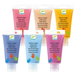6 tubes de peinture à doigts pour enfant - couleurs "sweet" 9000<Djeco Discount