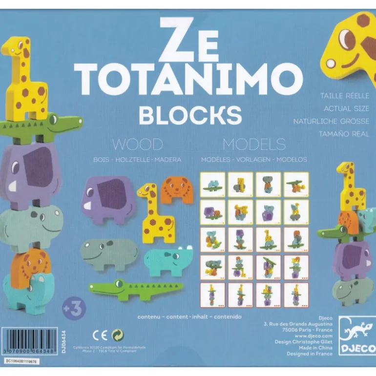 Animaux à empiler en bois 'Ze Totanimo' 6434<Djeco Discount