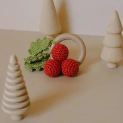 Anneau de dentition "Hiver" hochet en crochet en coton bio The veggy toys<MyuM Discount