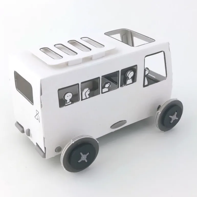 Autogami Bus blanc à colorier, voiture solaire<LITOGAMI Cheap