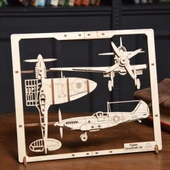 Avion de chasse – UGEARS Puzzle 2,5D en bois<UGEARS models New