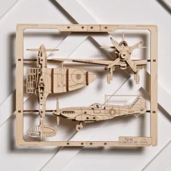 Avion de chasse – UGEARS Puzzle 2,5D en bois<UGEARS models New