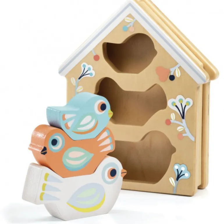 BabyBirdy, boîte à formes et oiseaux à empiler 6123<Djeco New
