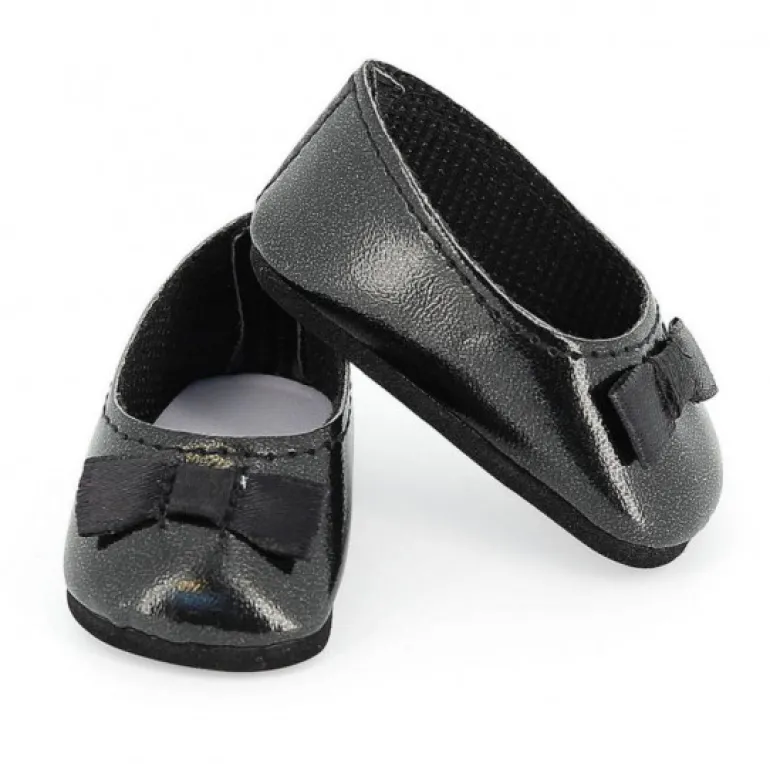 Ballerines noires avec noeud pour poupées de 39 à 48 cm<Petitcollin Fashion