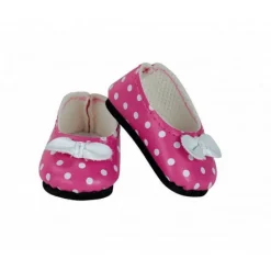 Ballerines roses à pois blancs pour poupées de 34 cm<Petitcollin Best