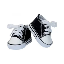 Baskets noires en toile pour poupées de 36 cm<Petitcollin Store
