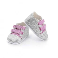 Baskets rose et argent pour poupées de 34 cm<Petitcollin Discount
