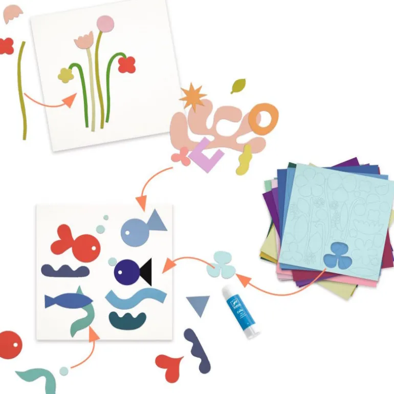 Boîte à créer - collage "Les petits papiers" 9019<Djeco Hot