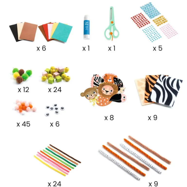 Boîte à créer pour enfant "Animaux de la jungle" 9016<Djeco Shop