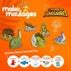 Box animation anniversaire "Monde des Dinosaures" 39077<Mako moulages New
