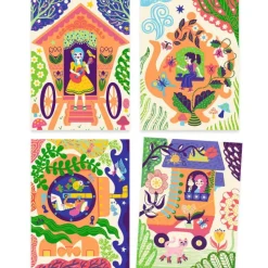 Cartes à gratter duo color "Drôles de maisons" 9713<Djeco Fashion