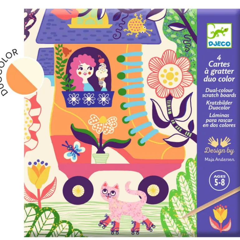 Cartes à gratter duo color "Drôles de maisons" 9713<Djeco Fashion