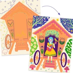 Cartes à gratter duo color "Drôles de maisons" 9713<Djeco Fashion