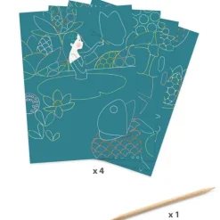 Cartes à gratter 'L'étang' 9716<Djeco Clearance