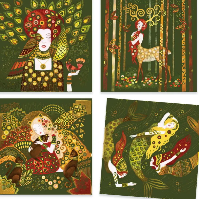 Cartes à gratter "Golden Muses" 9374 inspired by Gustav Klimt<Djeco Fashion