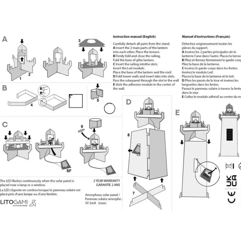 Casagami Phare solaire Light House<LITOGAMI Best