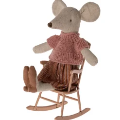 Chaise à bascule miniature en métal pour souris - Rose poudré<Maileg Discount