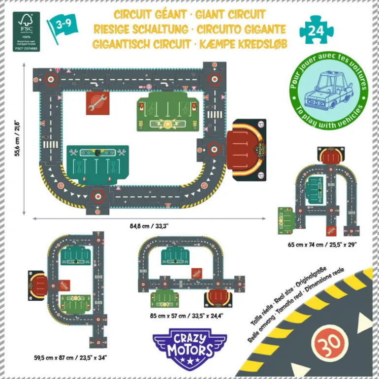 Circuit de routes géant "City Circuit" Crazy Motors 5497<Djeco Best