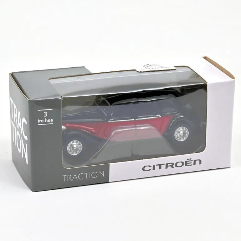 Citroën Traction Rouge & Noire 1939, jouet voiture 1/64<NOREV Outlet