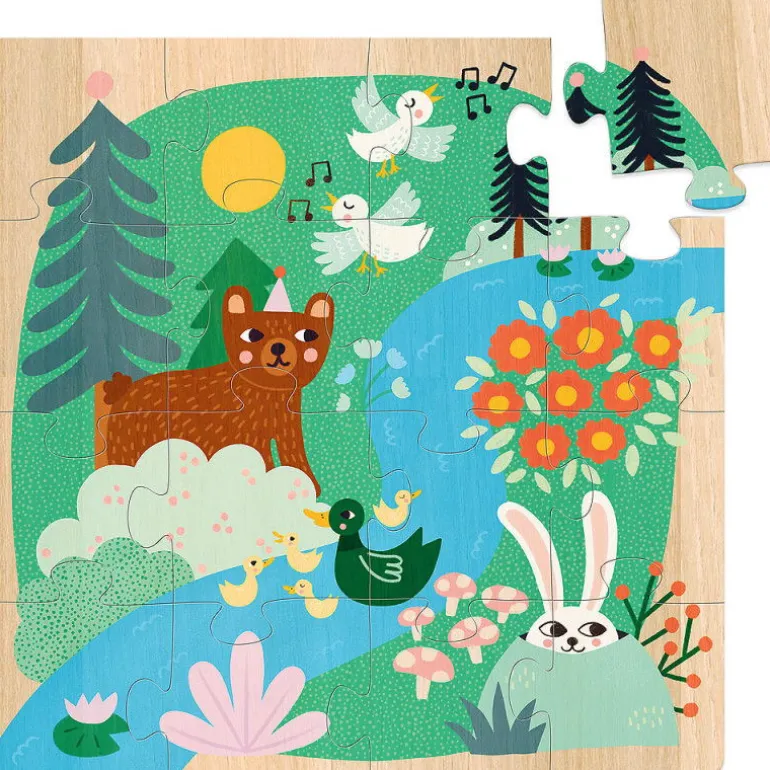 Coffret 3 puzzles en bois 'Animaux du monde' Michelle Carlslund 8530<VILAC Store