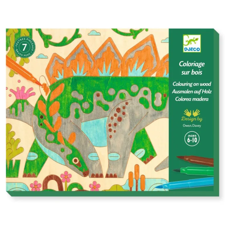 Coffret coloriage sur bois "Dino world" 8739<Djeco Online