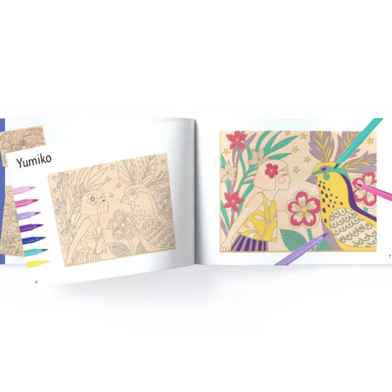 Coffret coloriage sur bois "Sweet girls" 8738<Djeco Cheap