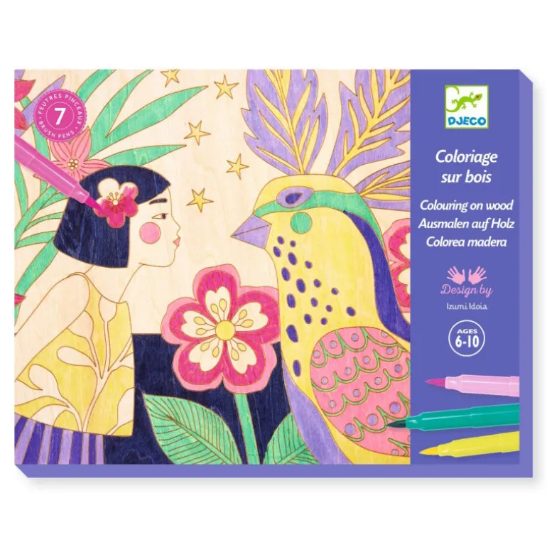 Coffret coloriage sur bois "Sweet girls" 8738<Djeco Cheap