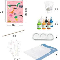 Coffret papier marbré "Colorful" 9351<Djeco Clearance