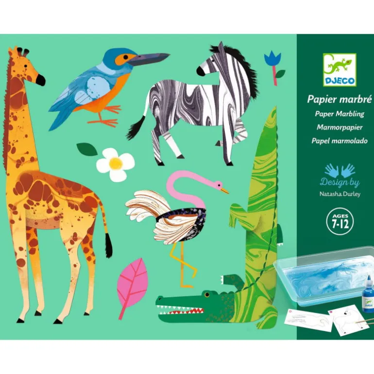 Coffret papier marbré "Colorful" 9351<Djeco Clearance