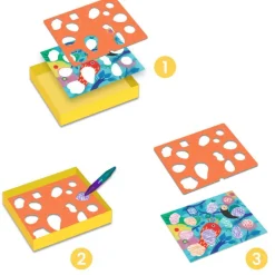 Coffret pour colorier au pochoir "Piou piou & Co" 8993<Djeco New
